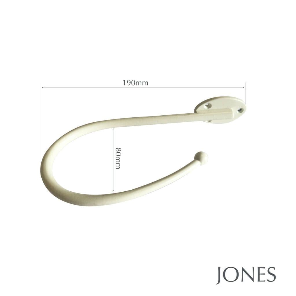 5 Pairs of Curtain Holdbacks Cream Metal Hold Back Fabric Drape Ivory Holders